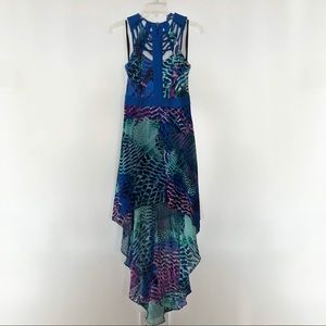 Bebe Maxi Dress - Blue Animal Print